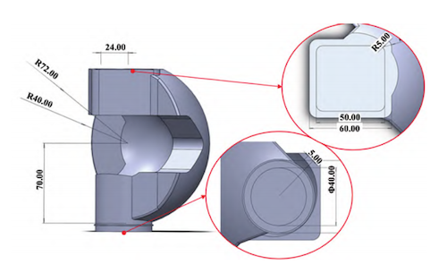 Schematic diagram of the ball structure